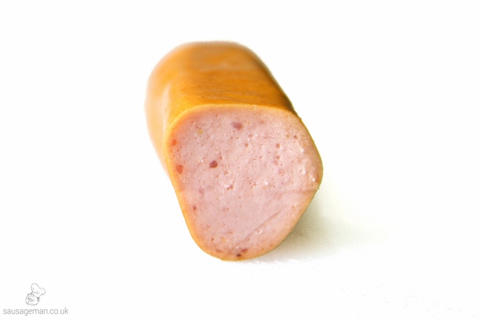 Beef hot dog inside meat