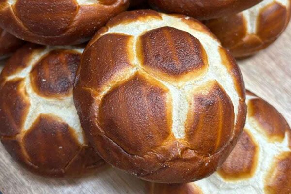 Pretzel football bun