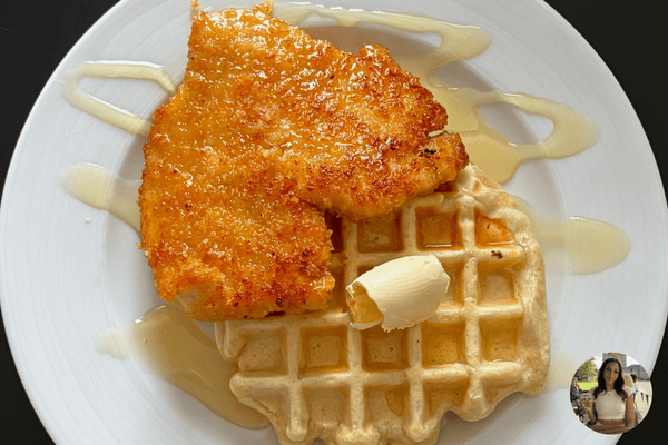 Chicken Schnitzel and Waffle Tiyah