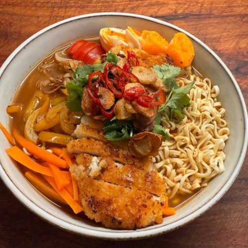 Chicken Schnitzel Satay Ramen