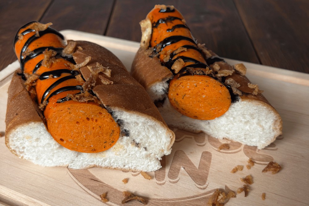 Pork and Pumpkin Bratwurst sliced web pic
